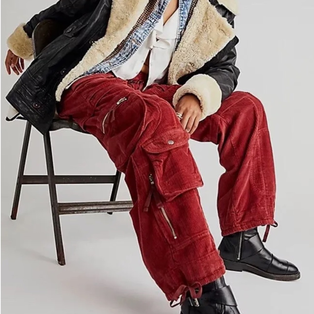 NWOT Last Time stacked cord cargo pants by Free People in size 4